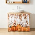 thumbnail image 4 of Fall Orange Pumpkins Cabinet Curtains 28''x35'', Thanksgiving Autumn Leaf Wood Grain Sink Base Skirt for Bathroom Kitchen Under Desk, Laundry Privacy Drape Waterproof Closet Dishwasher Curtains, 4 of 9