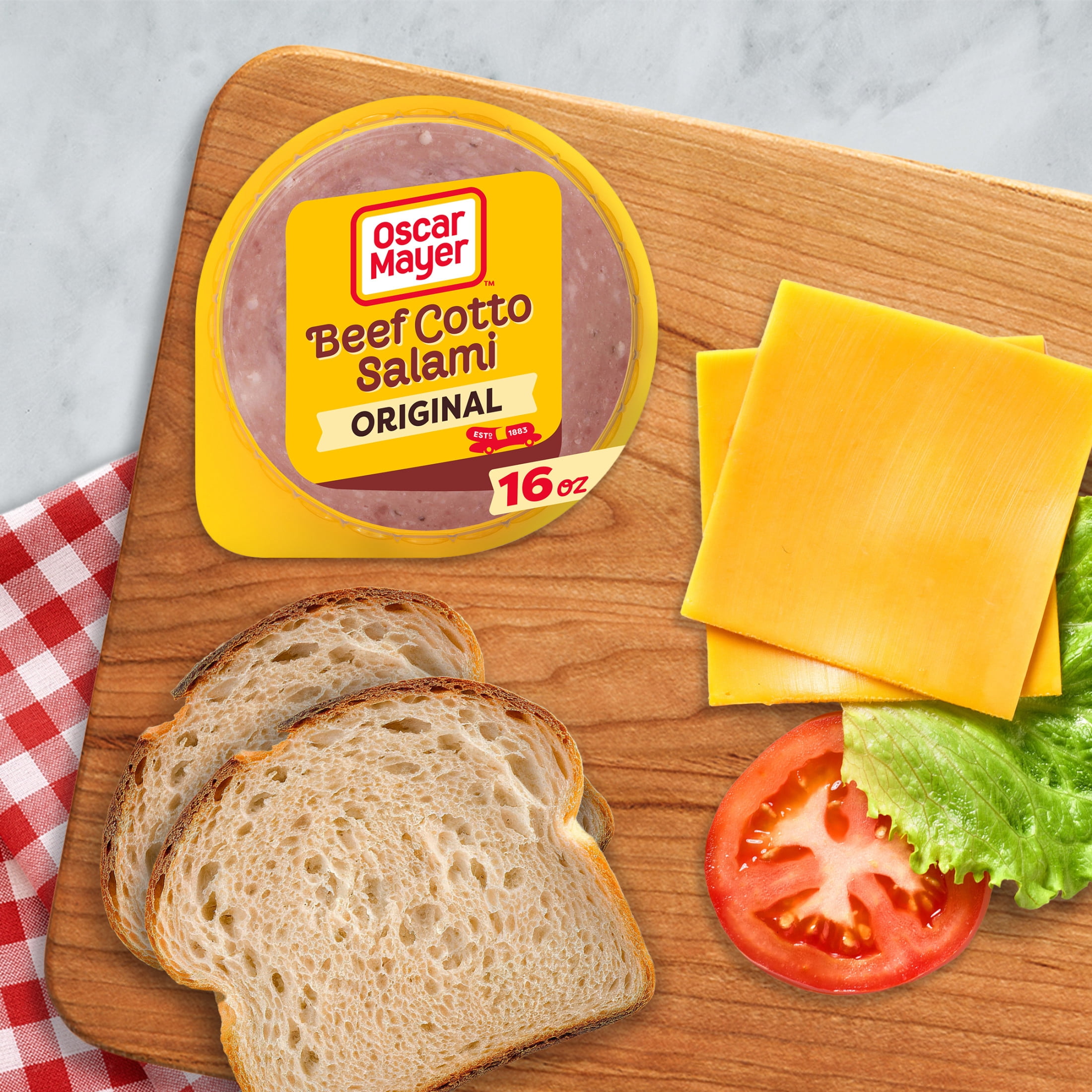 Oscar Mayer Beef Cotto Salami Sliced Lunch Meat, for Sandwiches and Easy Lunches, Quality Meat, No Fillers, 16 oz