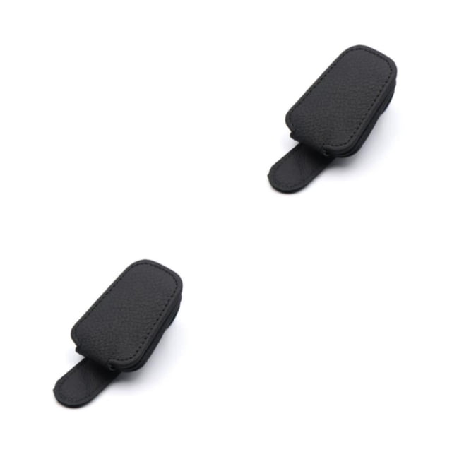 Kenally Soporte para gafas de sol, soporte para gafas, suministros para coche, cuero PU, multicolor, duradero, práctico, para vehículos, Negro 2piezas