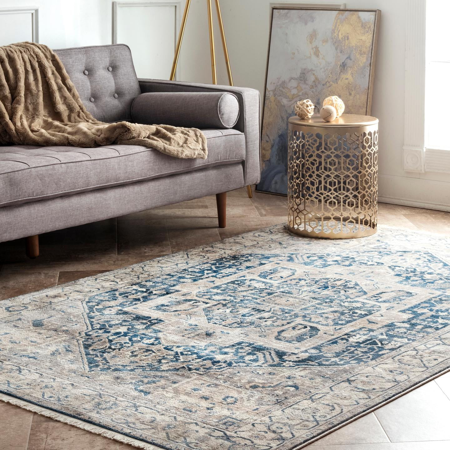 nuLOOM Ethel Medallion Fringe Area Rug or Runner