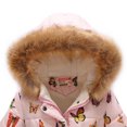 thumbnail image 3 of Hicidod Winter Jacket for Girls Fur Brimmed Hooded Long Sleeve Warm Down Coat Printed Fleece Lined Thicken Windproof Waist Coat, 3 of 4
