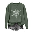 thumbnail image 4 of DHFJKG Sweatshirts For Women Casual Snowflake Print Long Sleeve Crewneck Pullover Athletic New Year Holiday Festive Comfortable Tops, 4 of 5
