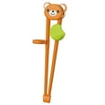 thumbnail image 2 of Clinaoy 1 Pair Training Chopsticks Comfortable Grip Chewable Ergonomic Design Widen Head Cartoon Eating Train Easy to Clean Cute Bear Kids Food Grade Learning Chopsticks Kitchen Utensils, 2 of 8