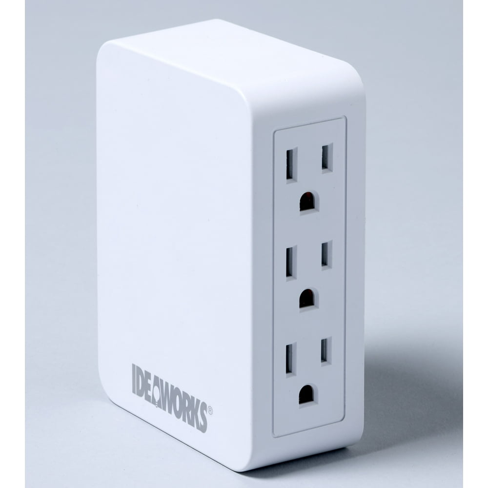 Side Access Plug Outlet Converter for Wall Plugs 6 Outlet Adapter