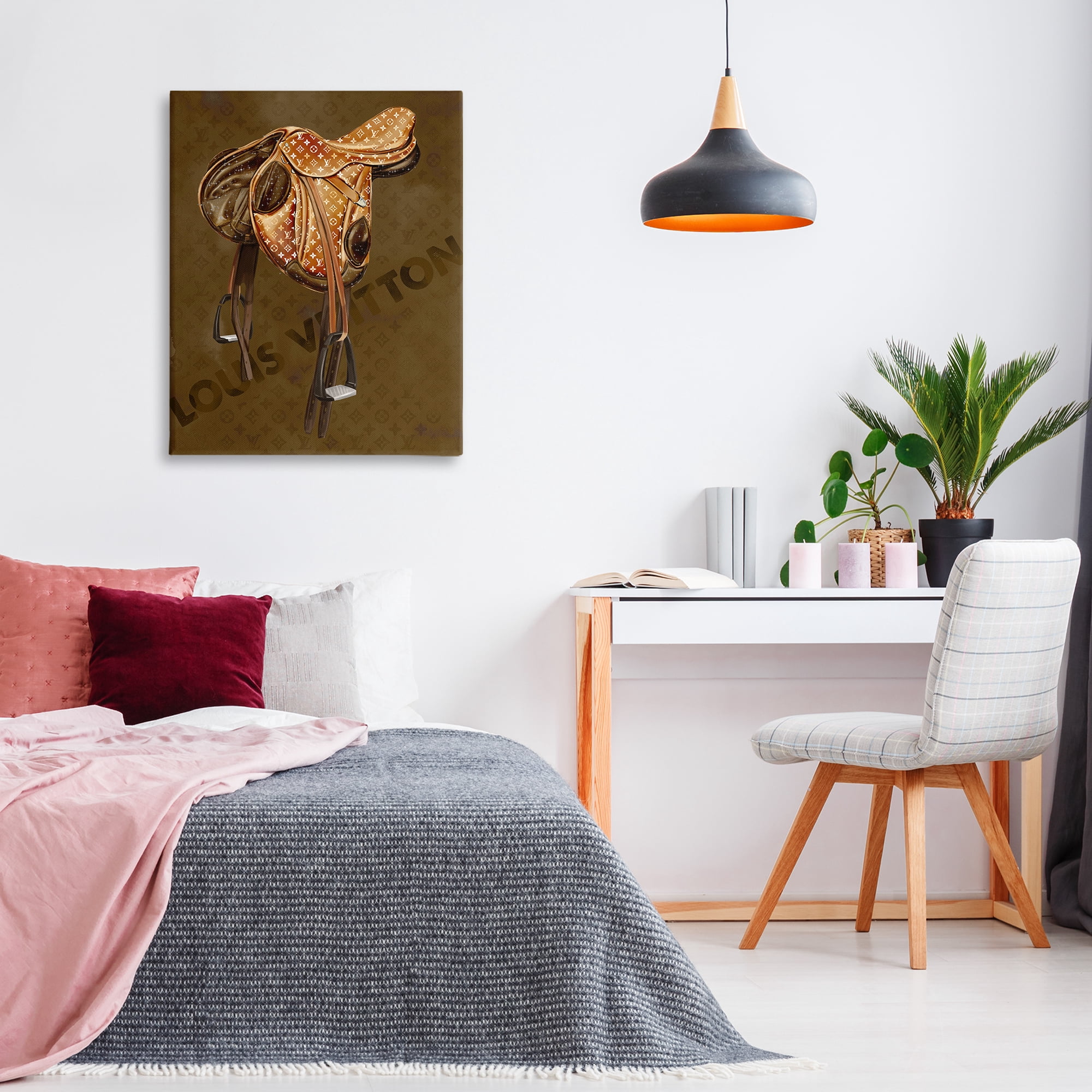 Stupell Industries Glam Patterned Saddle Beauty & Fashion Painting Gallery Wrapped Canvas Art Print Wall Art, 30 x 40
