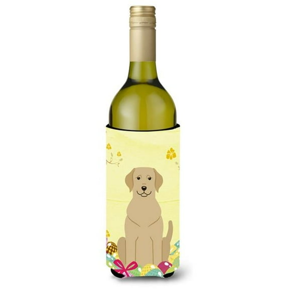 Easter Eggs Yellow Labrador Wine Bottle Beverge Insulator Hugger