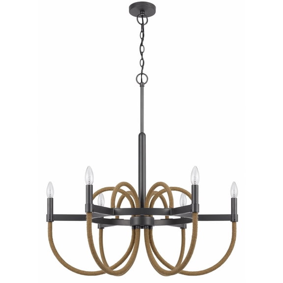 FX-3814-6 Cal Lighting Rowland - 6 Light Chandelier In Contemporary Style-31 Inches Tall and 31 Inches Wide