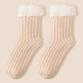 thumbnail image 2 of Yuanlong Womens Crew Slipper Socks Lined Non Floor Socks With Grips Thick Warm Winter Indoor Cozy House Socks, 2 of 5
