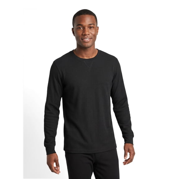 Hanes Men's Long Sleeve Cozy Brushed Raschel Sleep Top, Sizes S-2XL