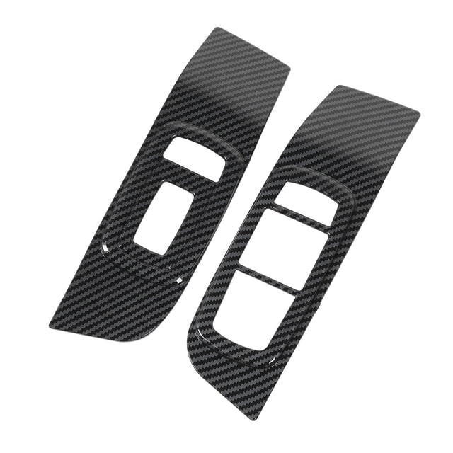 Door Window Switch Panel Frame, Enhanced Protection Carbon Fiber Color Easy Install Window Control Switch Panel Trim for Cars