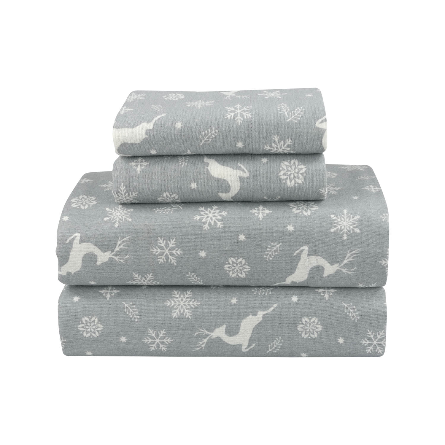Mainstays Flannel Gray Fair Isle - Queen Sheet set