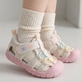 thumbnail image 4 of JIAYUE Toddler Boys Girls Athletic Sandals Summer Baby Breathable Soft Sole Hook And Loop Sports Footwear Mesh Letter Print Closed Toe Walking Shoes For Kids, 4 of 8