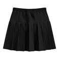 thumbnail image 4 of YUGYXL Tennis Skirts for Girls Pleated Elastic Waist Scooter Cute Golf Athletic Skort Solid Cheer School Outfits Black L, 4 of 5