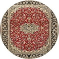 thumbnail image 1 of Ahgly Company Machine Washable Indoor Round Traditional Vermilion Red Area Rugs, 3' Round, 1 of 7