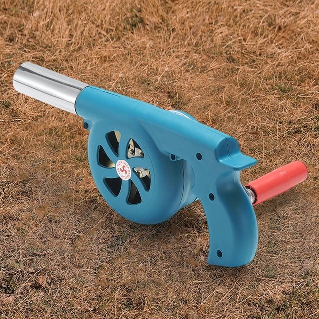Ventilador De Barbacoa Para Cocinar Al Aire Libre Ventilador de manivela manual, soplador de aire, herramientas ligeras de fuelle para barbacoa (azul) Sywqhk Para Estrenar
