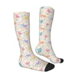 thumbnail image 3 of Daiia Sports Socks Flower Color Rabbit Printed Novelty Crew Socks for Men Women Knee High Socks Cotton Socks Soft & Breathable Support Unisex Socks, 3 of 9