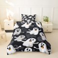 thumbnail image 2 of Homewish 3D Cartoon Ghost Twin Duvet Cover for Adults, Black Gray Screaming Halloween Twin Bedding, Black Reversible, 2pcs, 1 Duvet Cover and 1 Pillowcase, 2 of 6