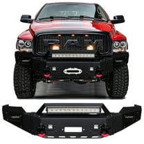 Vijay Compatible with 2002-2003-2004-2005 Dodge RAM 1500 Front Bumper Textured Black Steel with Light and D-ring
