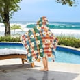 thumbnail image 3 of Yayeee Kids Hooded Towel with Hand Pockets Beach Soft Absorbent Bath Wrap 50 x 23.5 inch, Green Checkered Daisy, 3 of 5