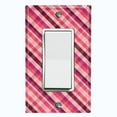 thumbnail image 1 of Metal Light Switch Plate Outlet Cover Vintage Red Pink Plaid Pattern WAL035, 1 of 13