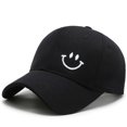 thumbnail image 1 of Smiley Face Trucker Hat Washed Dad Hat for Men Women Cute Baseball Caps Unstructured Smile Embroidered Hat Gao Jinjia LED, 1 of 1
