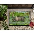 thumbnail image 3 of Pig In Bluebells by Debbie Cook Door Mat, 3 of 4