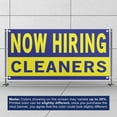 thumbnail image 3 of Now Hiring Cleaners 13 oz Heavy Duty Vinyl Banner Cleaning Jobs Available Housekeeper Help Wanted Sign for Business Advertising Indoor/Outdoor Single-Sided with Metal Grommets (4x10 ft, Bl & Ye), 3 of 6