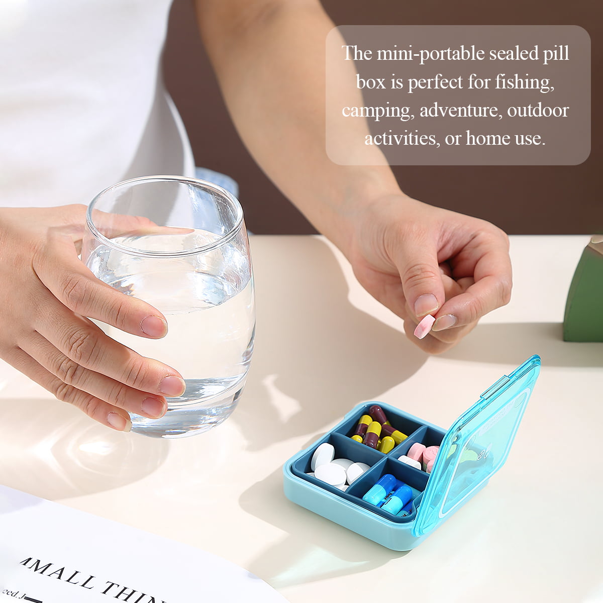 AmyZone Metal Pill Organizer Travel Friendly Portable Compact Pill Box Cute  Pill Case to Hold Vitamins/Tylenol/Fish Oil/Supplements/Meds/Tablet for