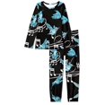 thumbnail image 4 of Renewold Fall Pajamas Set for Women Bright Blue Hummingbird Print Sweatpants Long Sleeve Crew Neck Sweatpants Winter Holiday Home Life Shirts Size XL, 4 of 5