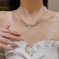 thumbnail image 4 of Collier Perlé Coloré Boho Étoile Cœur Pendentif Ras du Cou Chaîne Double Couche, 4 of 5