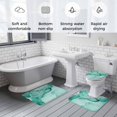 thumbnail image 5 of Turquoise Marble Bath Mat 3 Piece Bathroom Rug Set, Nature Marble Stone Ripple Modern Art Non Slip Bath Rug Contour Mat and Toilet Lid Cover, Absorbent Shower Mats Soft Bath Rugs and Mats Sets, 5 of 8