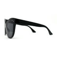 thumbnail image 3 of Womens Oversize Cat Eye Chic Horn Rim Shield Sunglasses All Black, 3 of 4