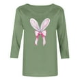 thumbnail image 6 of Fartey Happy Easter Shirts for Women Trendy Cute Bunny Graphic Tees Slim Fit 3/4 Sleeve Crew Neck Tunic Tops Plus Size Spring Summer Holiday T Shirts Mint Green S-5XL, 6 of 6