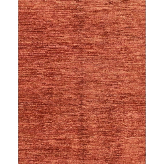 Ahgly Company Machine Washable Indoor Rectangle Abstract Orange Red Area Rugs, 6' x 9'
