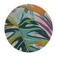 thumbnail image 4 of WYYP Tropical Print Fabric Round Table Cover 100% Polyester Waterproof Resistant Fabric White, 4 of 8