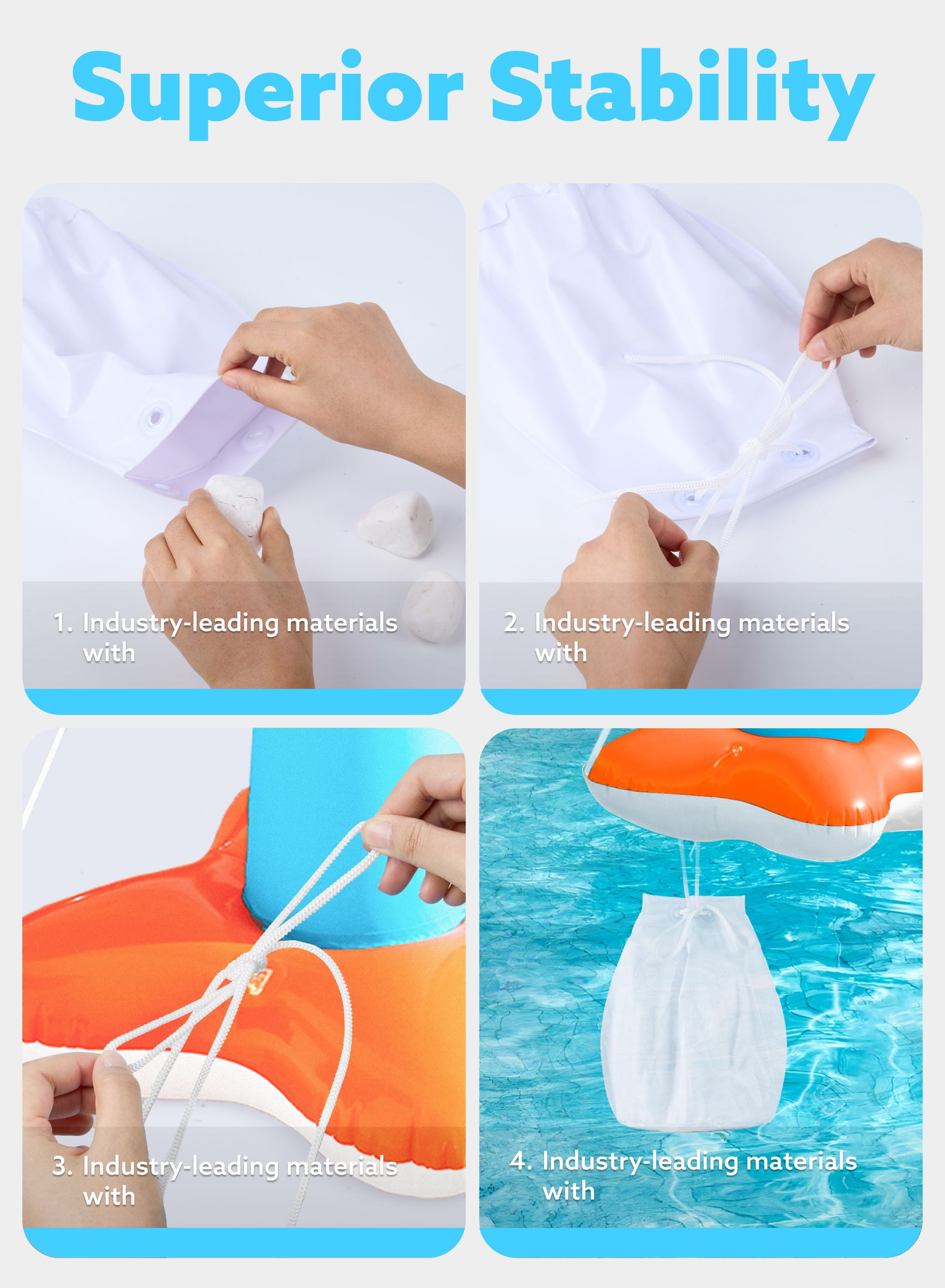 Joyfy Inflatable Pool Float Set Pool Volleyball Net & Basketball Hoops, Summer Pool Toys for Kids and Pool Game Adults, Volleyball Court (105”x28”x35”)|Basketball (27”x23”x27”),L-Blue
