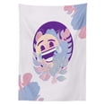 thumbnail image 3 of Ambesonne Emoji Tablecloth Rectangular Table Cover, Tropic Pastel Blooms Leaves, 52"x70", Ceil Blue Blush and Purple, 3 of 4