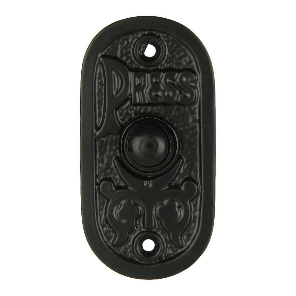 A29 Wired Iron Doorbell Chime Push Button in Black Powder Coat Finish Vintage Decorative Door Bell with Easy Installation