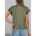 thumbnail image 2 of Blusa de Mujer PRETTYGARDEN Satín con Volantes Manga Corta XXL, 2 of 5