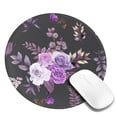 thumbnail image 2 of ZNDUO 2 Pack Round Mouse Pad Vintage Purple Watercolor Flower 7.9" Small Non-Slip Rubber Gaming Mousepad Desk Mat for Home Office, 2 of 7
