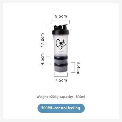 Custom Logo-Printable 500ML Gray Fitness Shaker: Eco-Friendly PP Material, Leak-Proof & Shatterproof Design, Portable Gym Water Bottle for Workout Enthusiasts, Universal Gift for