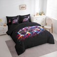 thumbnail image 2 of Manfei Monster Truck 7-Piece Twin Bedding,Neon Lights Print Bedding Comforter Set,Black,Black Reversible, 2 of 7
