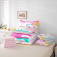 thumbnail image 6 of meiyoeat Pink Leopard Pattern 7-Piece Twin Bedding Sets For Cheetah Print Lovers,Watercolor Baseball Alphabet E Bedding Comforter Set For Girls Kids,Pink Reversible, 6 of 7
