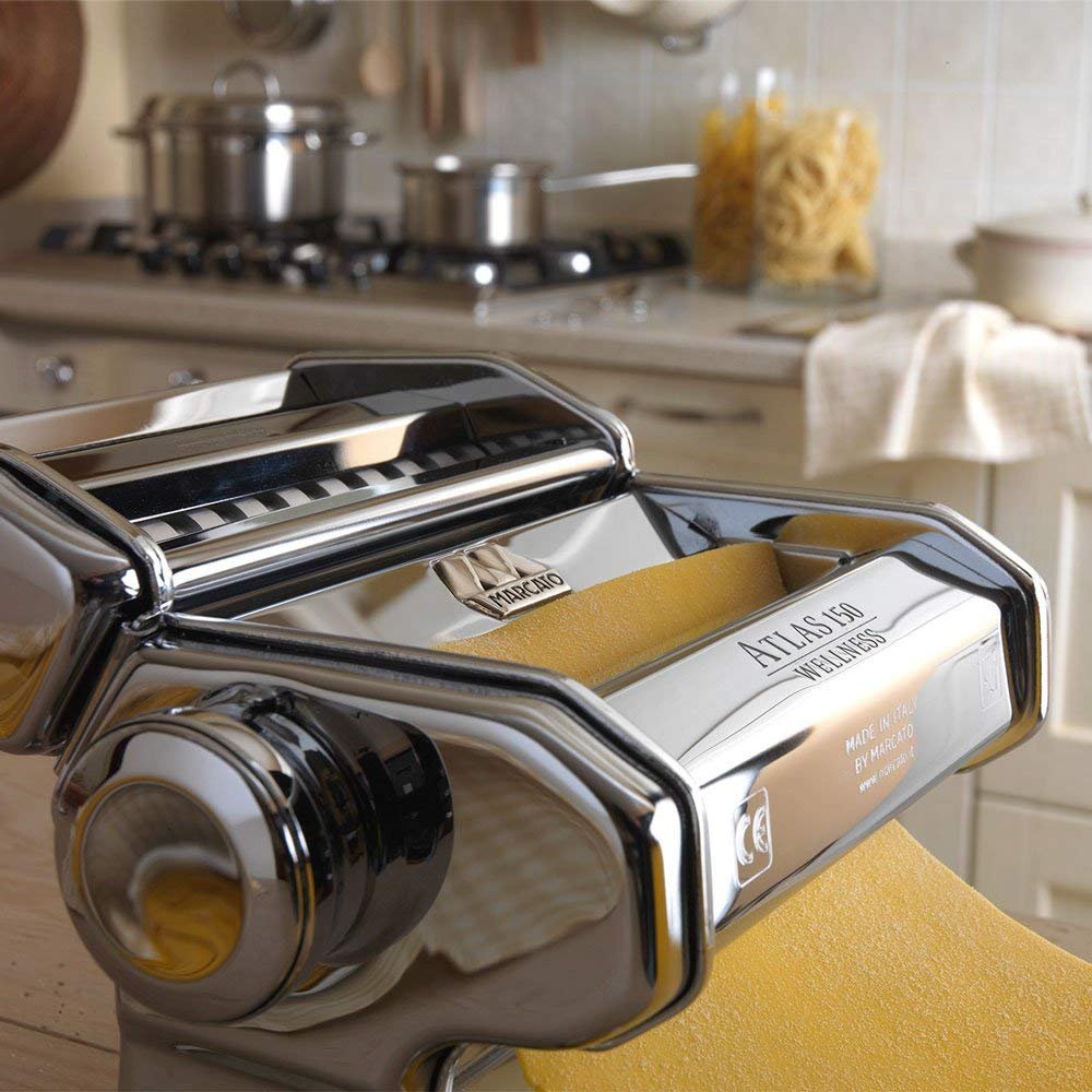Atlas Marcato Made in Italy Stainless Silver Black 150mm Wide Pasta Machine 8320 - image 3 of 13