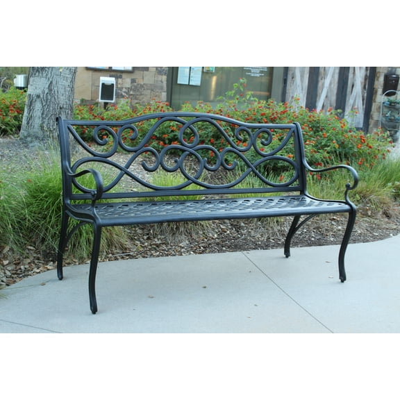 Kahn Classic Scroll Cast Aluminum Park Bench