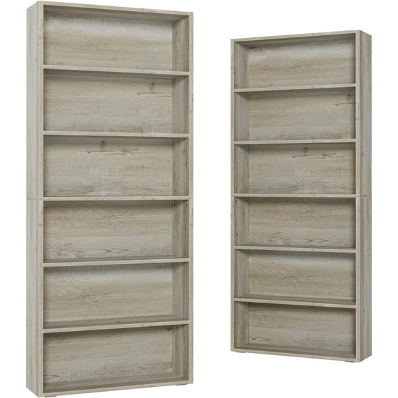 IRONCK Bookshelves and Bookcases Set of 2 Floor Standing 6 Tiers Display Storage Shelves 70 in Tall Bookcase Home Decor Furniture for Home Office, Living Room, Bed Room