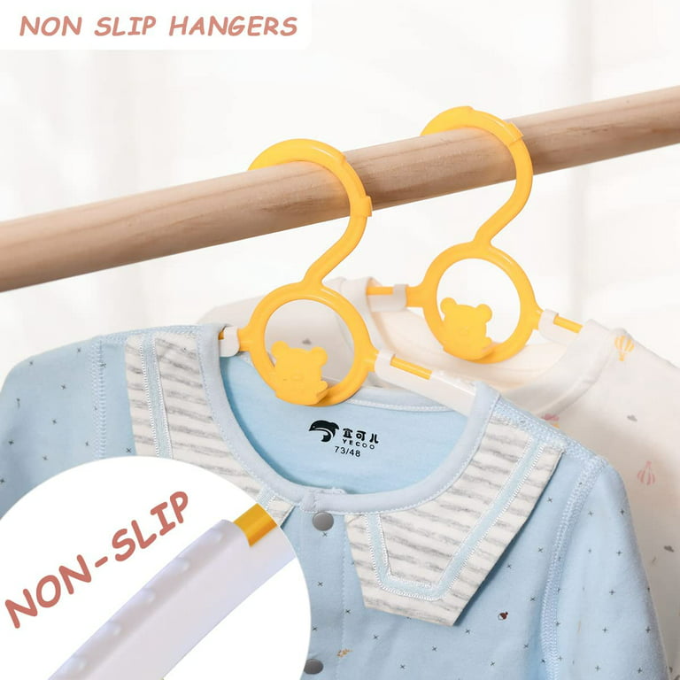 5pcs Yellow Children's Clothes Hangers For Home Use, Suitable For Newborns,  Toddlers, Juniors, Adjustable Clothing Support