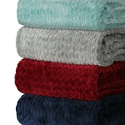 Better Homes & Gardens Oversized Velvet Plush Throw Blanket, 50" x 70", Red Herringbone