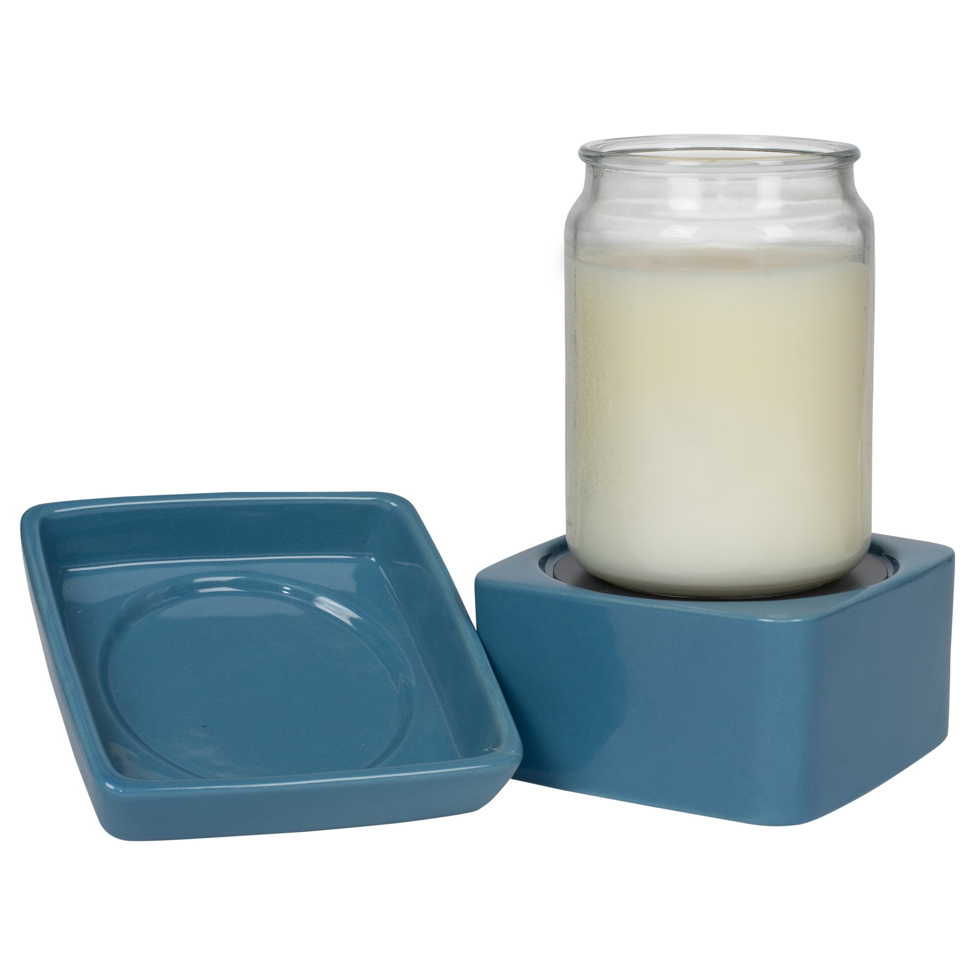Ceramic Stoneware Electric 2-in-1 Tart Wax Oil Candle Warmer (1 Light Blue)