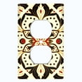thumbnail image 2 of Metal Light Switch Plate Cover Red Yellow Mandala Flower Tile Pattern MDL028, 2 of 13